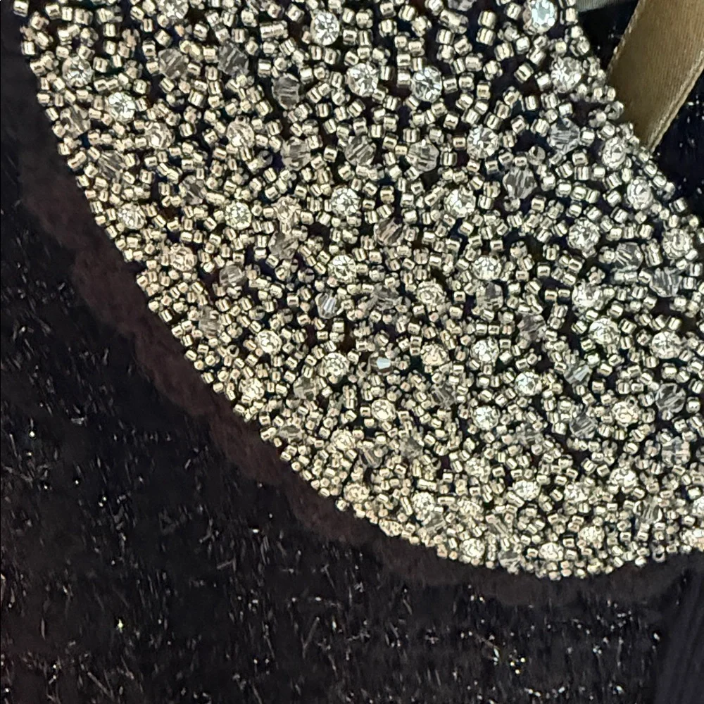 Alice + Olivia Black Cardigan with Silver Collar - Picture 3 of 10